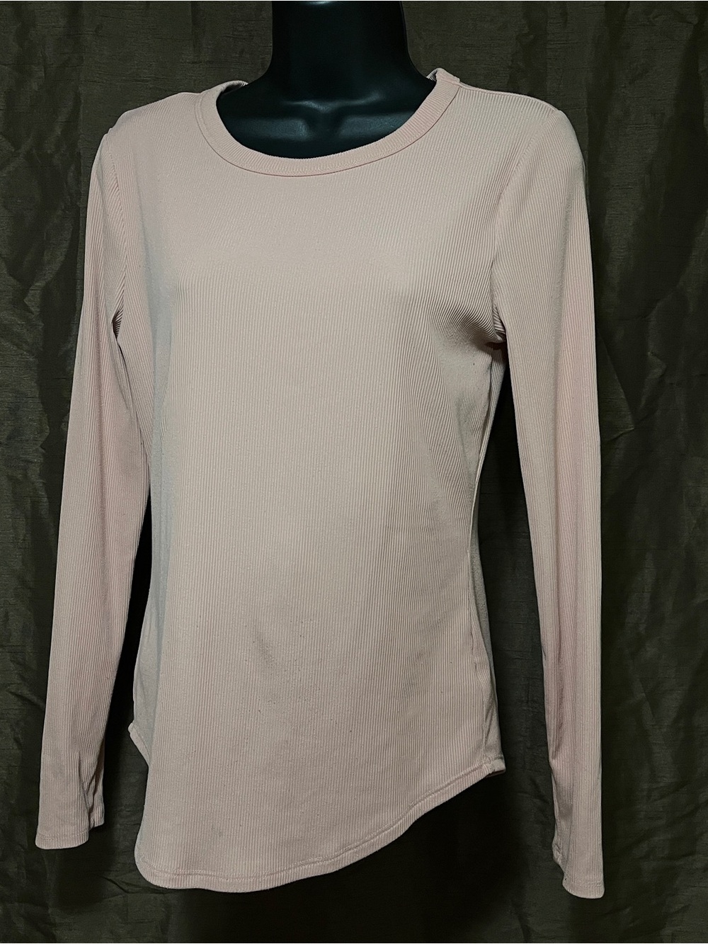 No Boundaries Long Sleeve Ribbed Tee - Light Blush